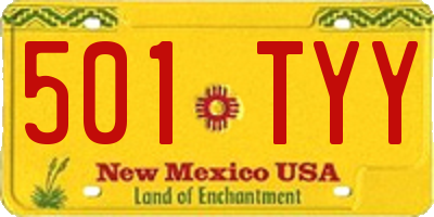 NM license plate 501TYY