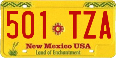 NM license plate 501TZA