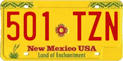 NM license plate 501TZN