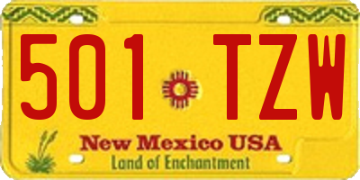 NM license plate 501TZW