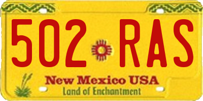 NM license plate 502RAS