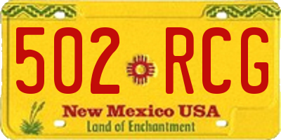 NM license plate 502RCG