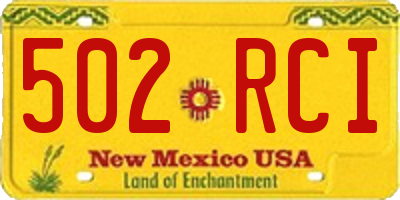 NM license plate 502RCI