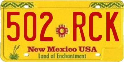 NM license plate 502RCK
