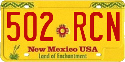 NM license plate 502RCN