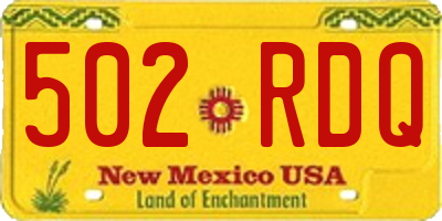 NM license plate 502RDQ