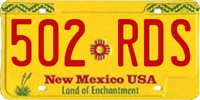 NM license plate 502RDS