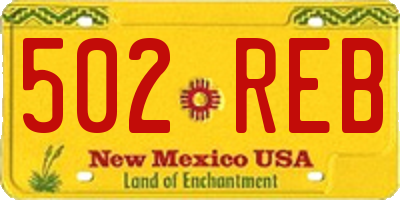 NM license plate 502REB