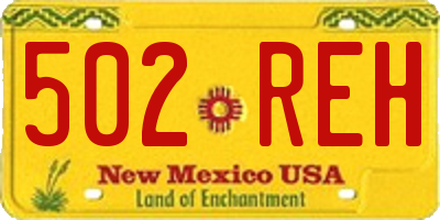 NM license plate 502REH