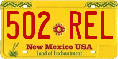 NM license plate 502REL