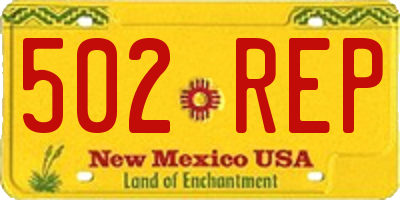 NM license plate 502REP