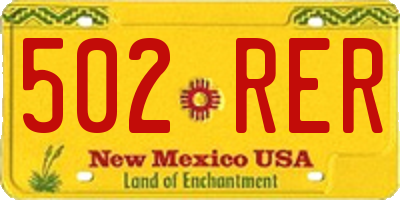 NM license plate 502RER