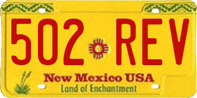 NM license plate 502REV