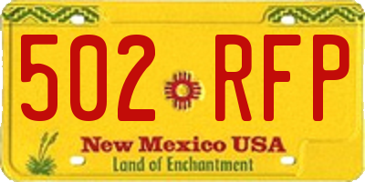 NM license plate 502RFP