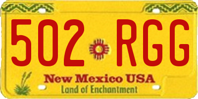 NM license plate 502RGG