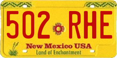 NM license plate 502RHE