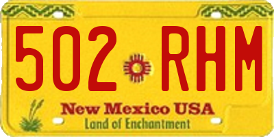 NM license plate 502RHM