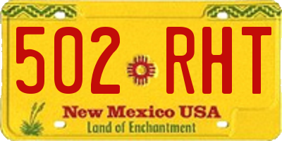 NM license plate 502RHT