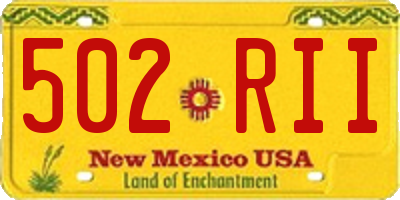 NM license plate 502RII