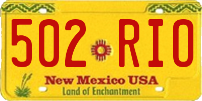 NM license plate 502RIO