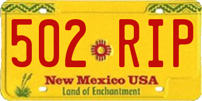 NM license plate 502RIP