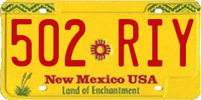 NM license plate 502RIY