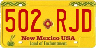 NM license plate 502RJD