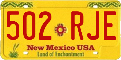 NM license plate 502RJE