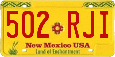 NM license plate 502RJI