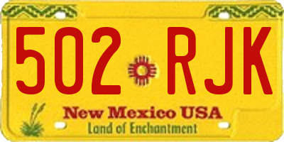 NM license plate 502RJK