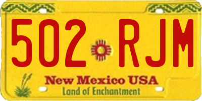 NM license plate 502RJM