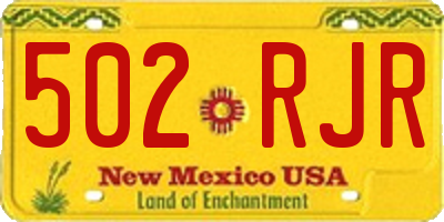 NM license plate 502RJR