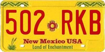 NM license plate 502RKB
