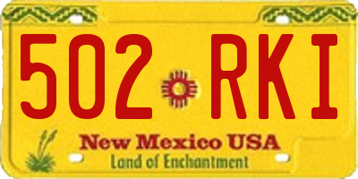 NM license plate 502RKI