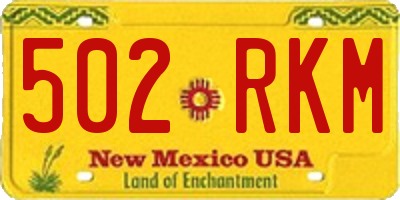 NM license plate 502RKM