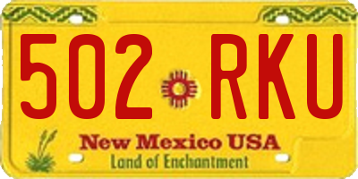 NM license plate 502RKU
