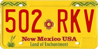 NM license plate 502RKV