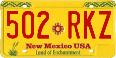 NM license plate 502RKZ