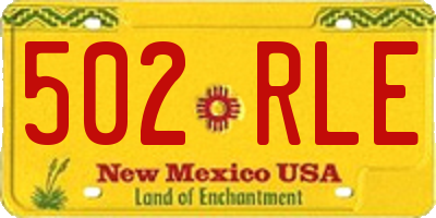 NM license plate 502RLE