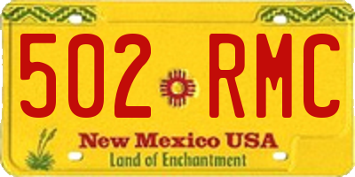 NM license plate 502RMC
