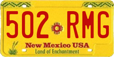 NM license plate 502RMG