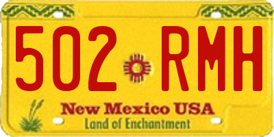 NM license plate 502RMH
