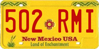 NM license plate 502RMI