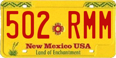 NM license plate 502RMM