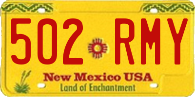 NM license plate 502RMY