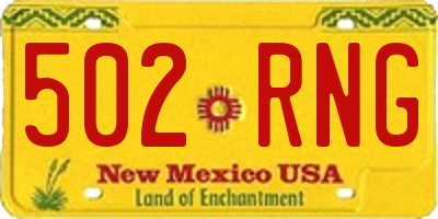 NM license plate 502RNG