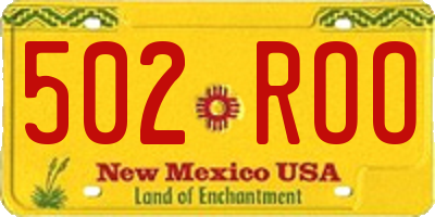 NM license plate 502ROO