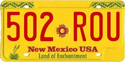 NM license plate 502ROU