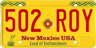 NM license plate 502ROY