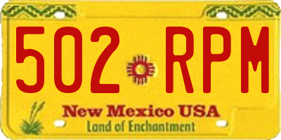NM license plate 502RPM